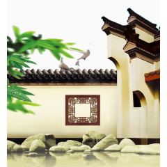 中式屋檐建筑素材