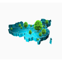 绿树蓝色中国版图