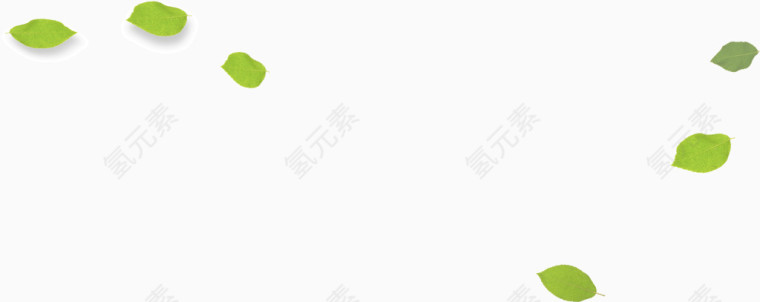 绿色漂浮树叶装饰叶子