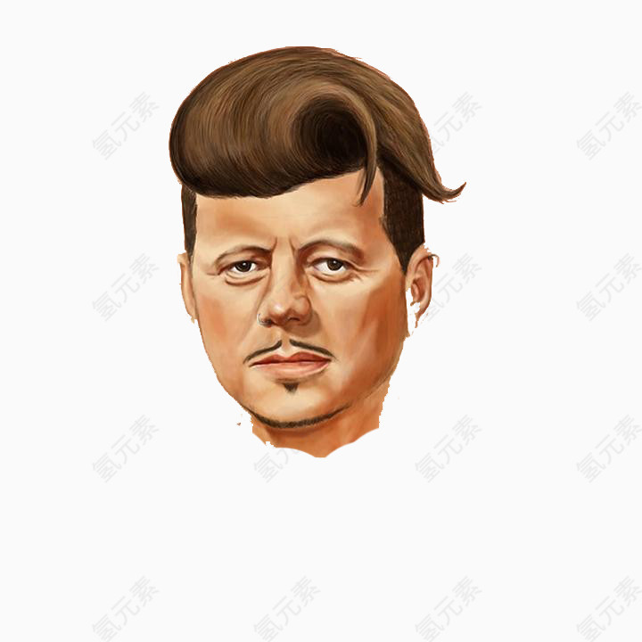 彩色油画大叔头像