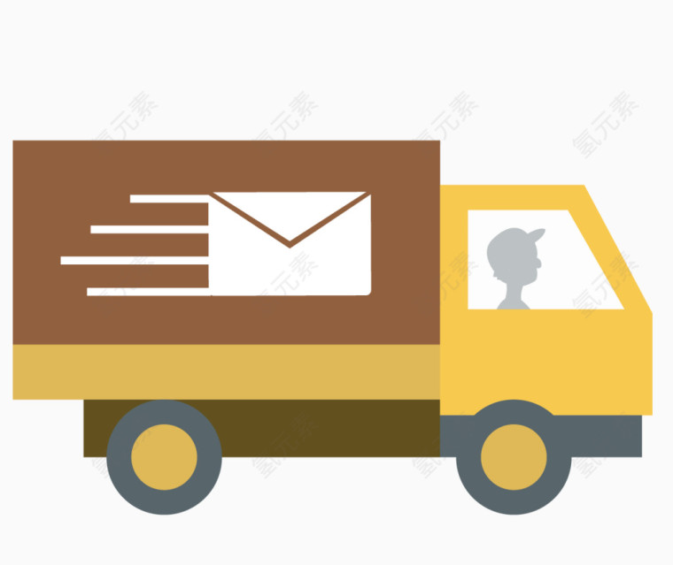 矢量快递开车物流配送