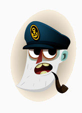 卡通画海盗船长