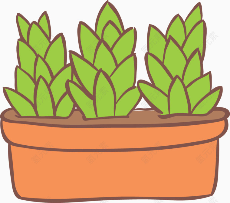 卡通花园盆景素材