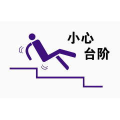 小心台阶装饰图