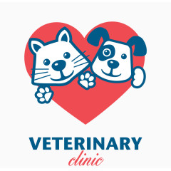 卡通动物医院标识