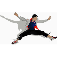 矢量手绘运动男生