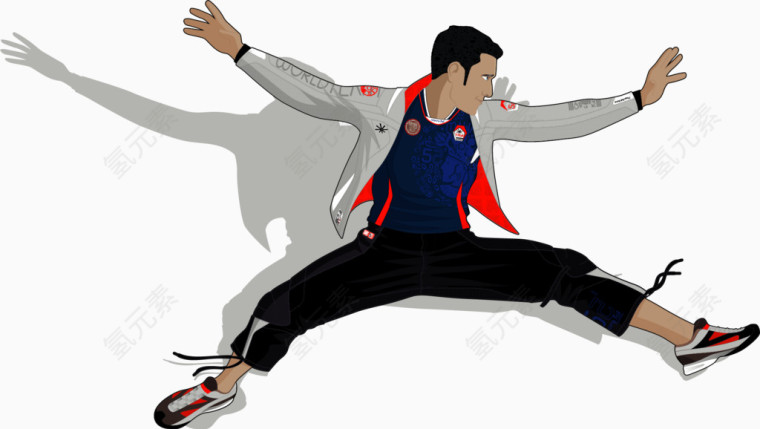 矢量手绘运动男生