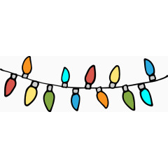 矢量冬季卡通彩灯缠绕