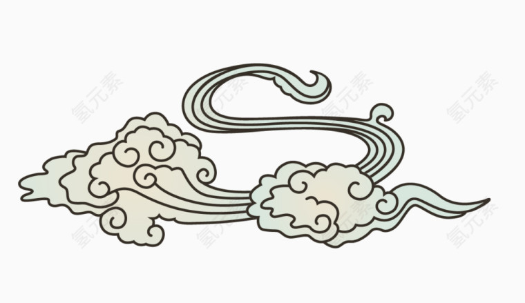 矢量中国风云朵