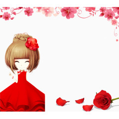 女生节卡通人物图案