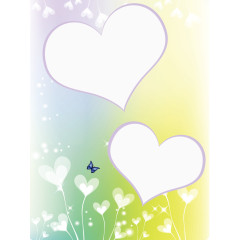 心形相册照片边框模板元素