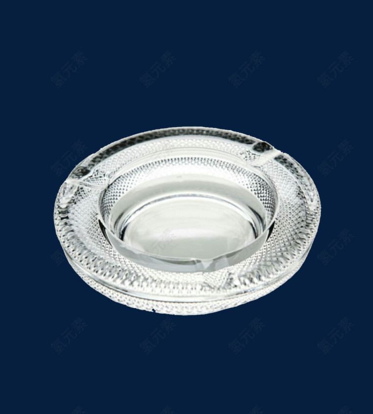 玻璃透明细纹烟灰缸