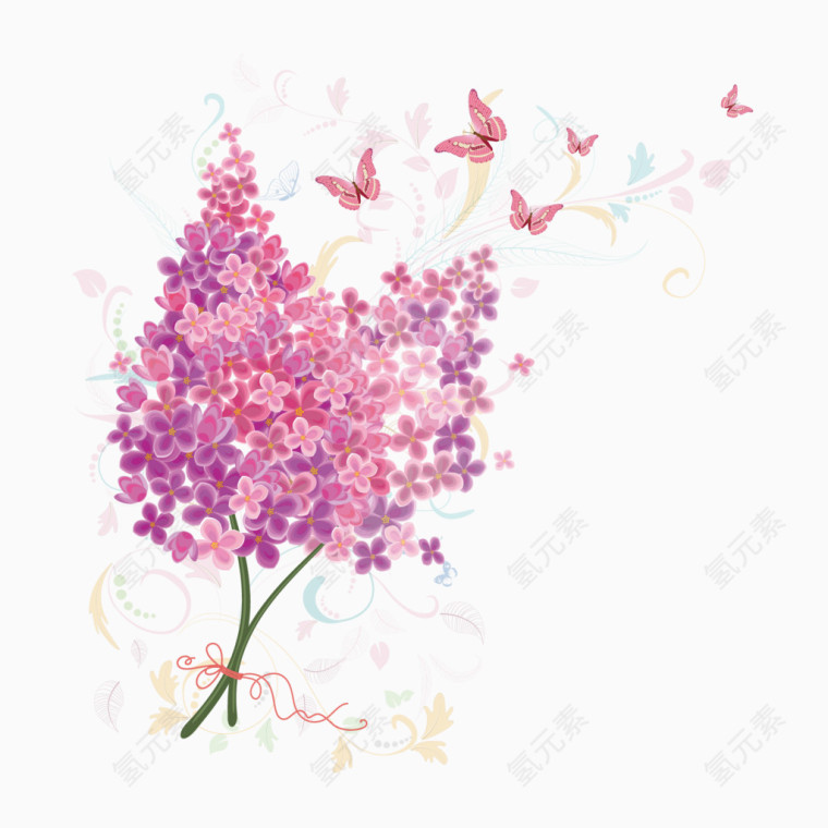 粉色花簇