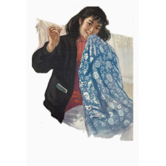 缝补衣裳的女子