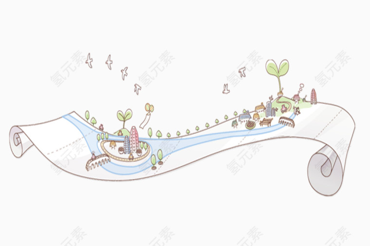 手绘卡通校园