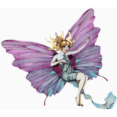 紫色手绘精灵