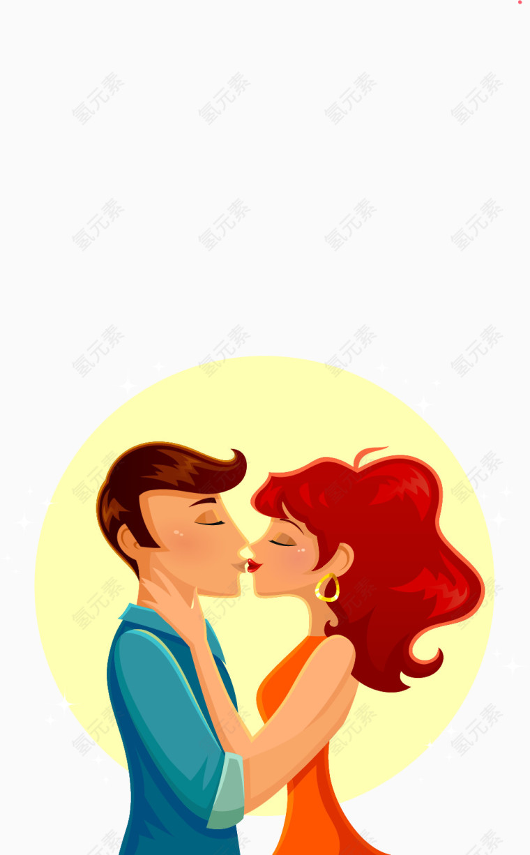 矢量手绘甜蜜情侣