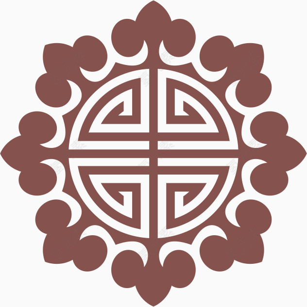 角花底纹花型对称平面图形