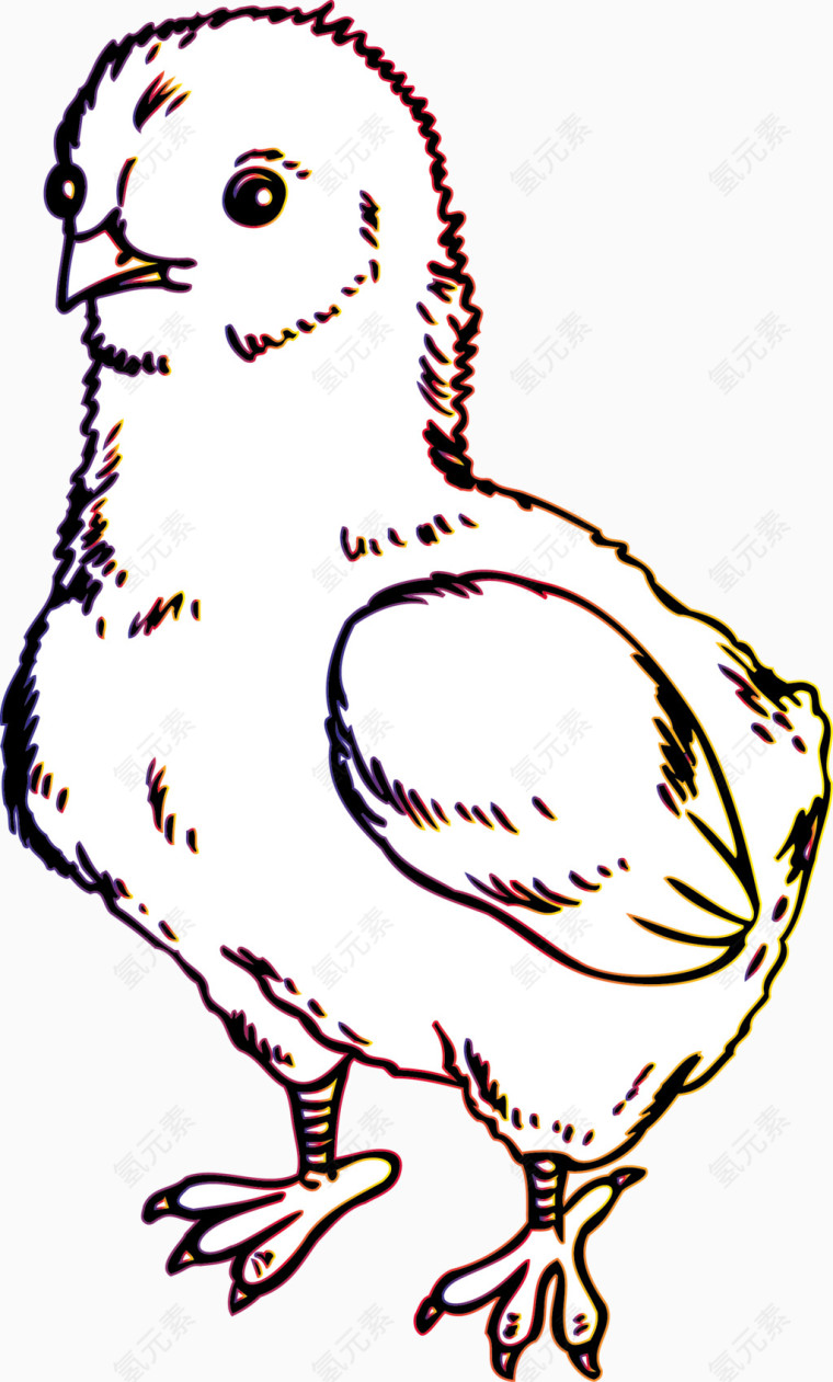 可爱的小鸡矢量素材