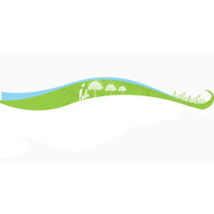 白色手绘绿叶装饰