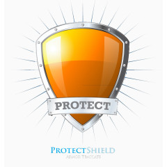 创意橙色保护盾设计矢量素材