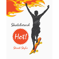 火焰与滑板运动员