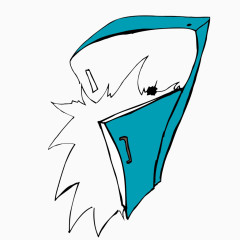 卡通蓝色冰箱矢量