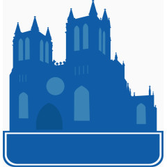 蓝色城市剪影素材