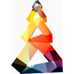 矢量手绘低多边形抽象圣诞树