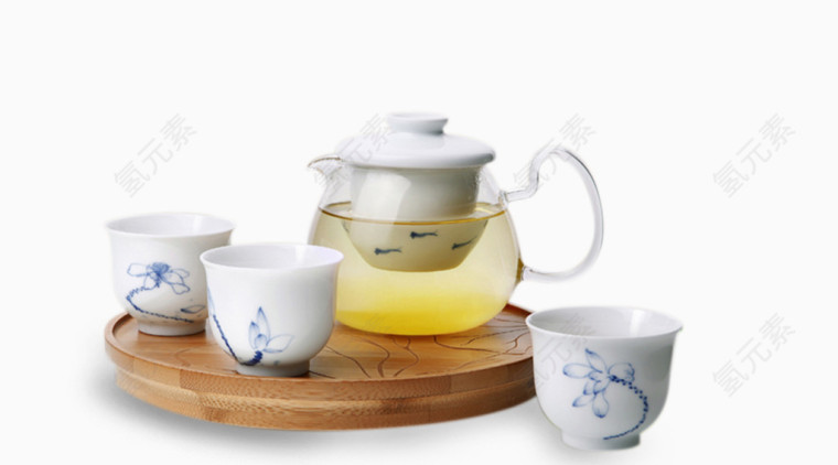 青花瓷茶杯免抠素材