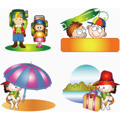 可爱卡通儿童形象矢量