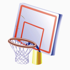 白色质感立体篮球篮架
