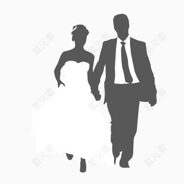 矢量新人牵手向前