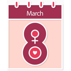 矢量手绘妇女节日历