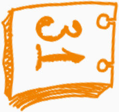 橙色卡通蜡笔画日历