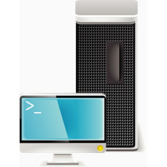 矢量手绘电脑主机