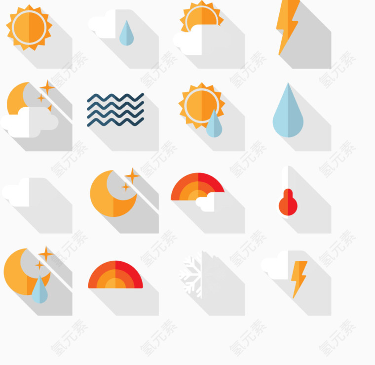 矢量图各种天气