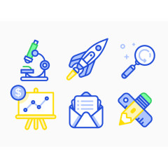 科学科技卡通图标
