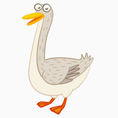 矢量鸡鸭鹅白色卡通大鹅