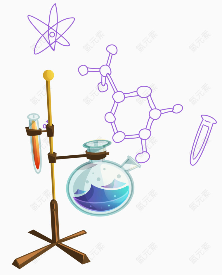 矢量化学实验支架素材