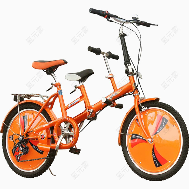 橘色自行车
