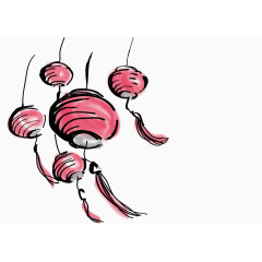 矢量大红灯笼高高挂