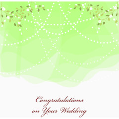 婚礼邀请函装饰唯美绿色图案