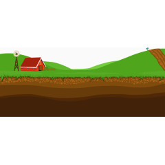 矢量绿色广袤的田野