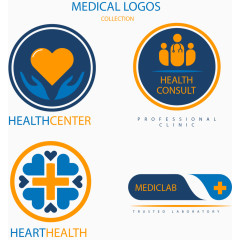 矢量手绘四个医疗相关图标