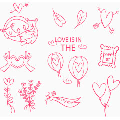 甜蜜粉红爱情装饰