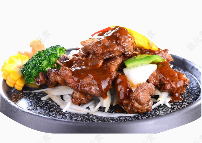 铁板黑椒汁牛仔骨