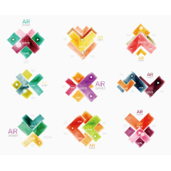 简洁水晶箭头图标设计矢量素材