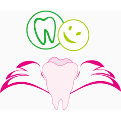 保护牙齿卡通图标矢量