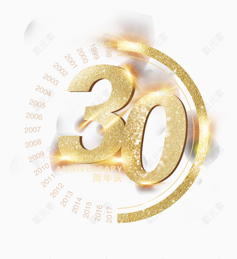 金色大气30周年庆艺术字
